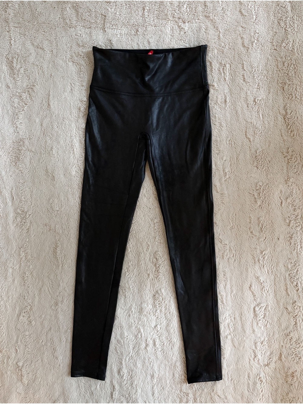SPANX Faux Leather Leggings Black High Rise Size Medium - Picture 3 of 5